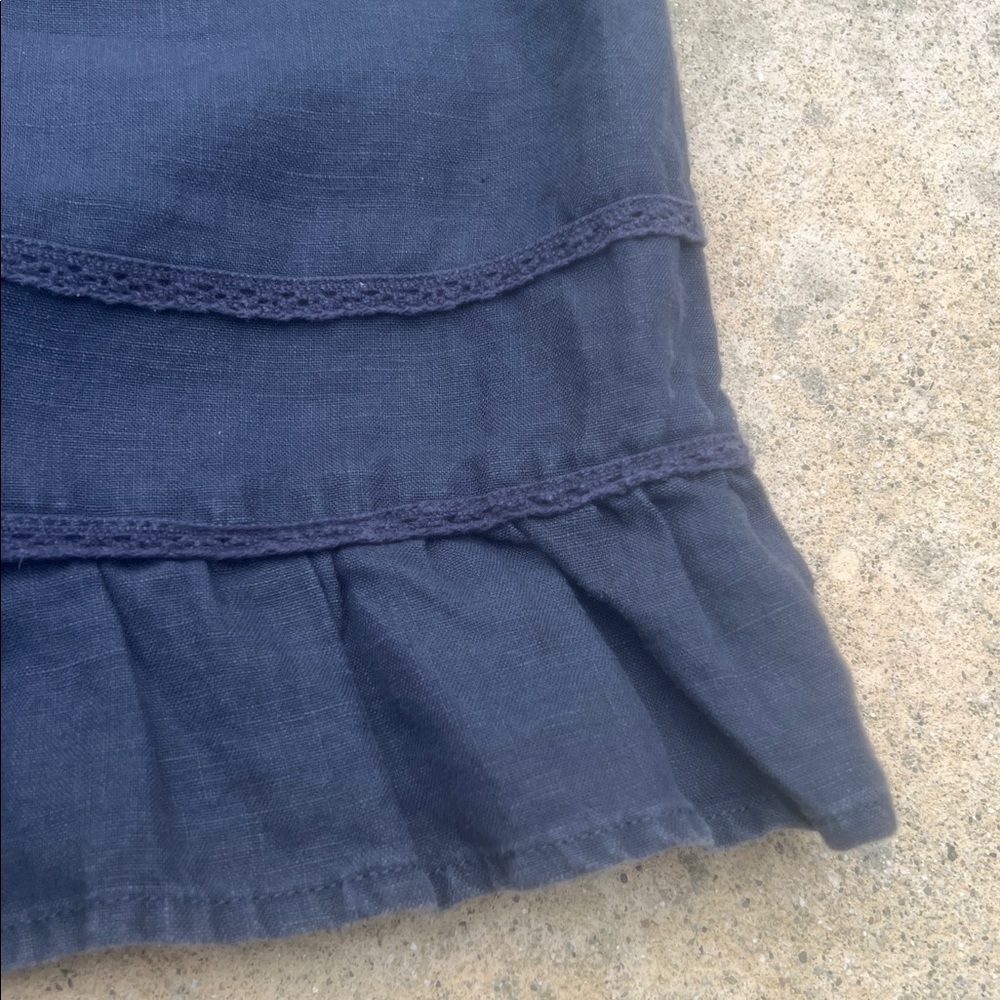 Athleta Poolside Ruffled Hem Grey Linen Skirt Women's Size 2 - Picture 7 of 9